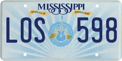 MS license plate LOS598