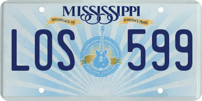 MS license plate LOS599