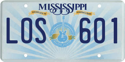 MS license plate LOS601