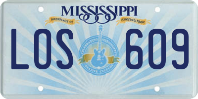 MS license plate LOS609