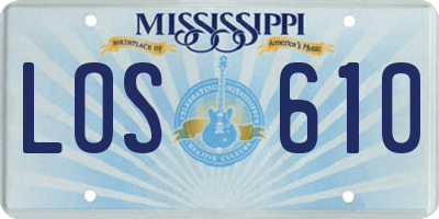 MS license plate LOS610