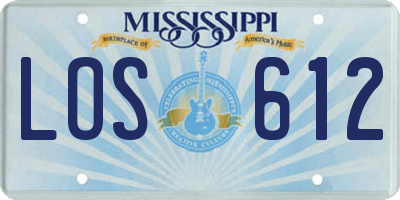 MS license plate LOS612