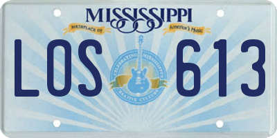 MS license plate LOS613