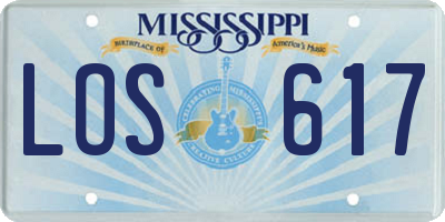 MS license plate LOS617