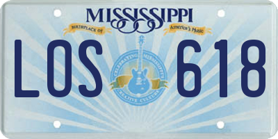 MS license plate LOS618