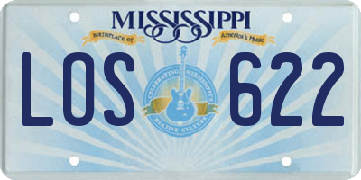 MS license plate LOS622