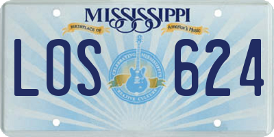MS license plate LOS624