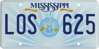 MS license plate LOS625