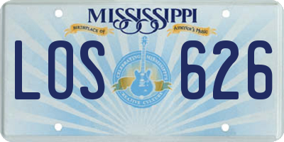 MS license plate LOS626