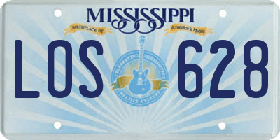 MS license plate LOS628