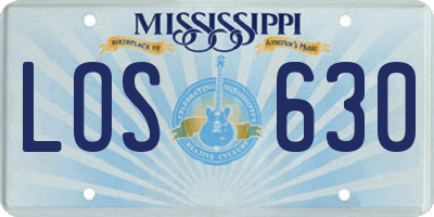 MS license plate LOS630