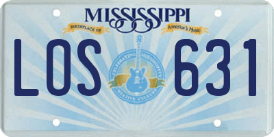 MS license plate LOS631