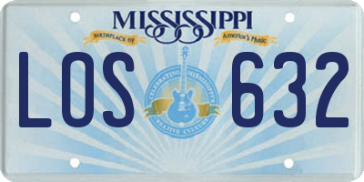 MS license plate LOS632