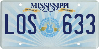 MS license plate LOS633