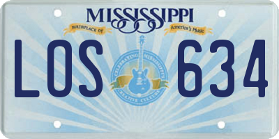 MS license plate LOS634