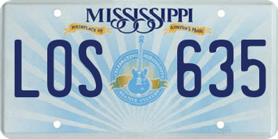 MS license plate LOS635