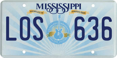 MS license plate LOS636