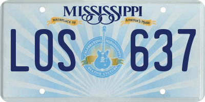 MS license plate LOS637