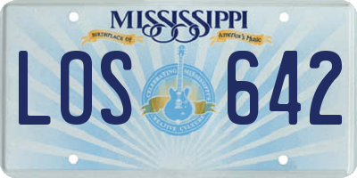MS license plate LOS642