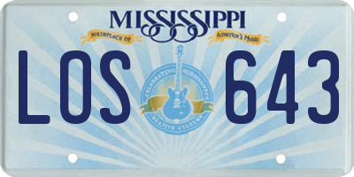 MS license plate LOS643