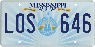 MS license plate LOS646