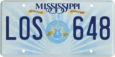 MS license plate LOS648