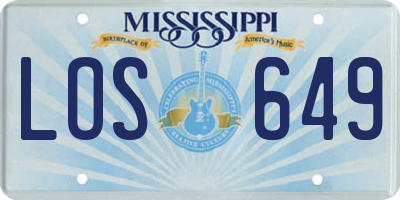 MS license plate LOS649