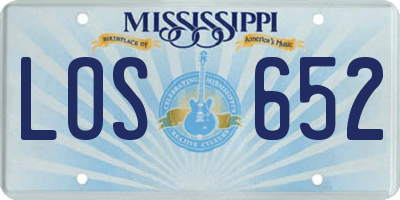 MS license plate LOS652