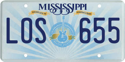 MS license plate LOS655