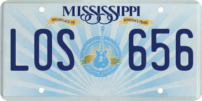 MS license plate LOS656
