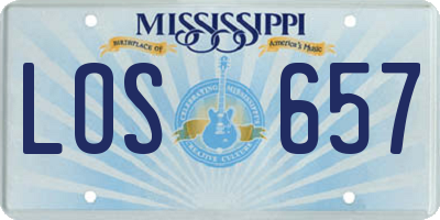 MS license plate LOS657