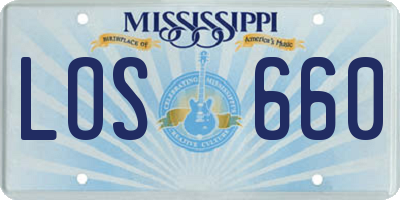 MS license plate LOS660