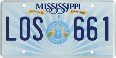 MS license plate LOS661
