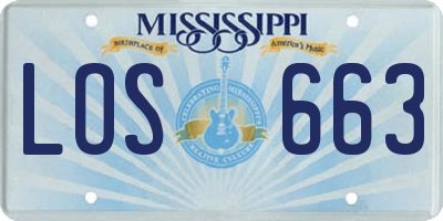 MS license plate LOS663