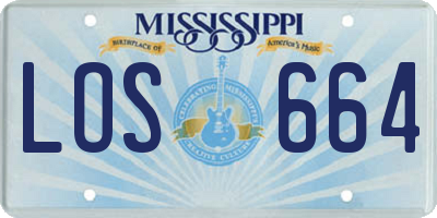 MS license plate LOS664