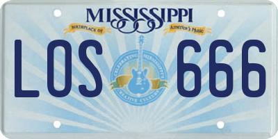 MS license plate LOS666