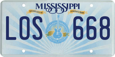 MS license plate LOS668