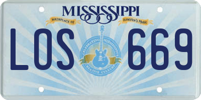 MS license plate LOS669