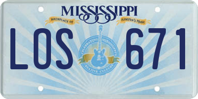 MS license plate LOS671