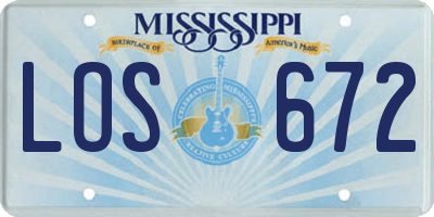 MS license plate LOS672