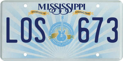 MS license plate LOS673