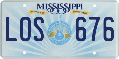 MS license plate LOS676