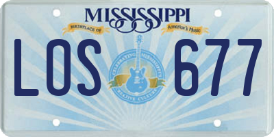 MS license plate LOS677