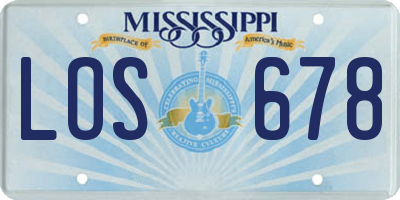 MS license plate LOS678