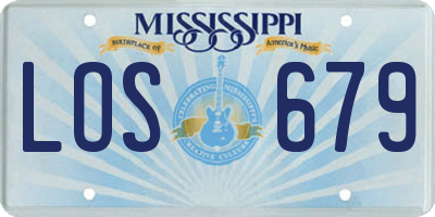 MS license plate LOS679