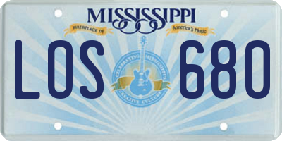 MS license plate LOS680