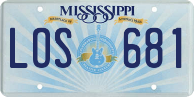 MS license plate LOS681