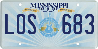 MS license plate LOS683