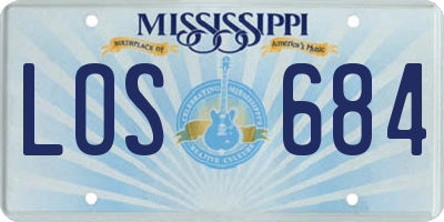 MS license plate LOS684