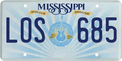 MS license plate LOS685